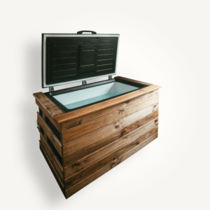 Tina de Hielo Ice Bath Chiller Incorporado - Nave de Alan Iceman Model 3 Negra Con Tapa de Madera