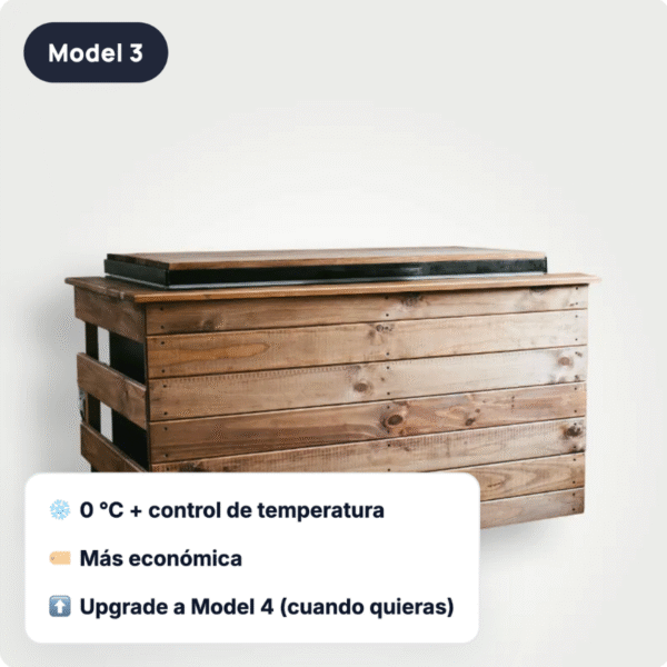 Tina de Hielo Ice Bath Chiller Incorporado - Nave de Alan Iceman Model 3 Negra Con Tapa de Madera